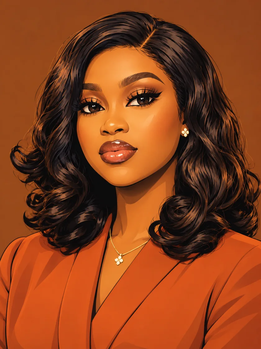 Illustrated portrait of Ruthie